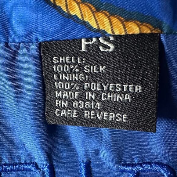 Vintage Nautical Yacht bomber- 100% silk- fits like M - Picture 4 of 6